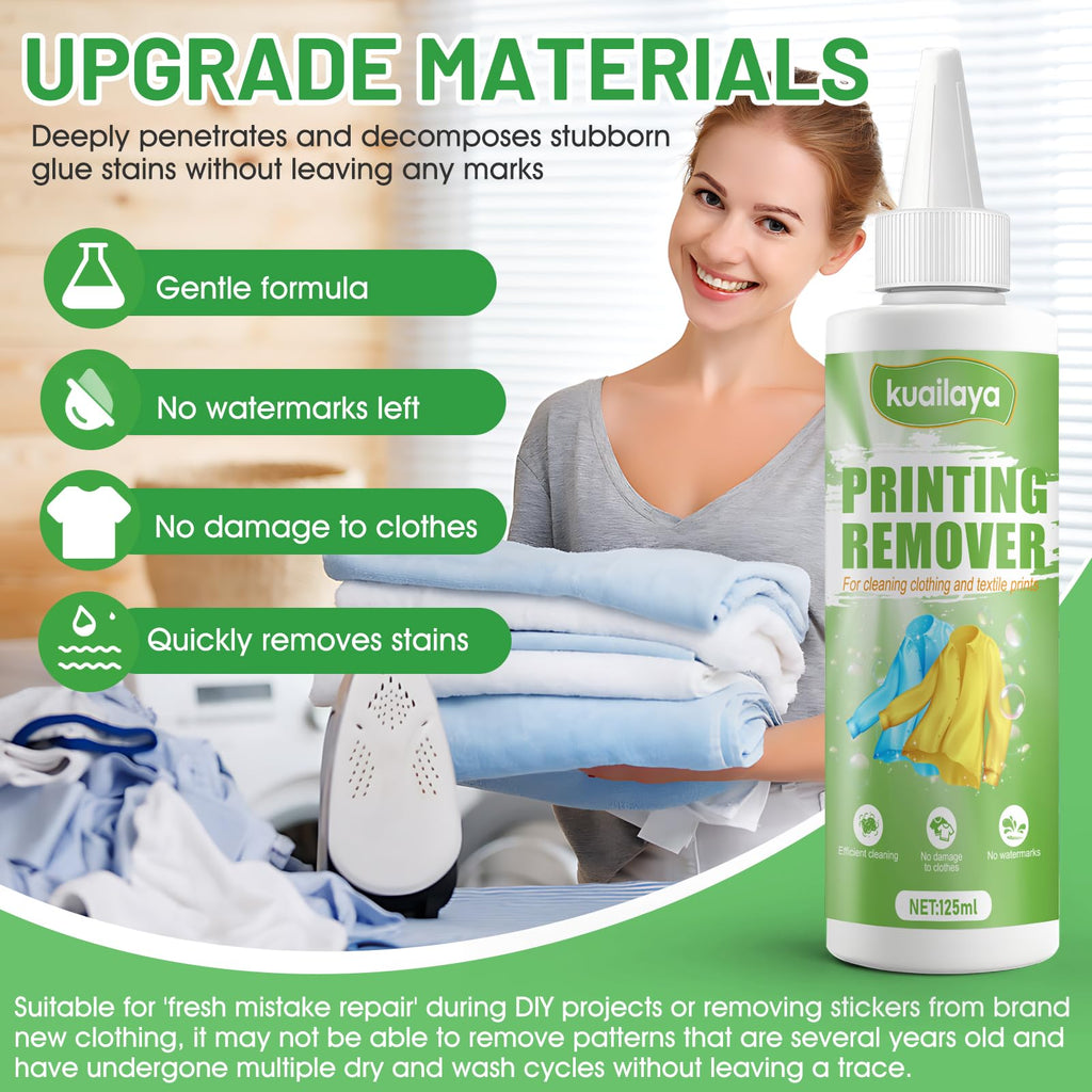 kuailaya Heat Transfer Vinyl Remover, HTV Remover, Safely Remove Clothes Vinyl Letters & Decals, Vinyl Remover for Heat Transfer Vinyl with Scraper Tweezers Tools 4.4oz