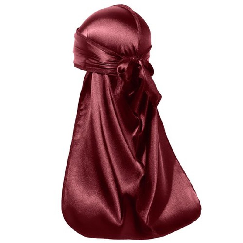 ForceWave Silky Durag for Men Wave Cap Satin Dorag for Men Women 360 Wave (Burgundy)