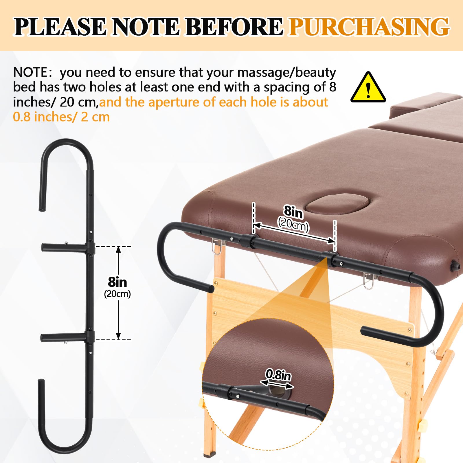 Blulu 2 Pcs Massage Paper Roll Holder for Massage Tables Adjustable from 24" to 30" Width, with Rubber Band for Paper Roll Fixed