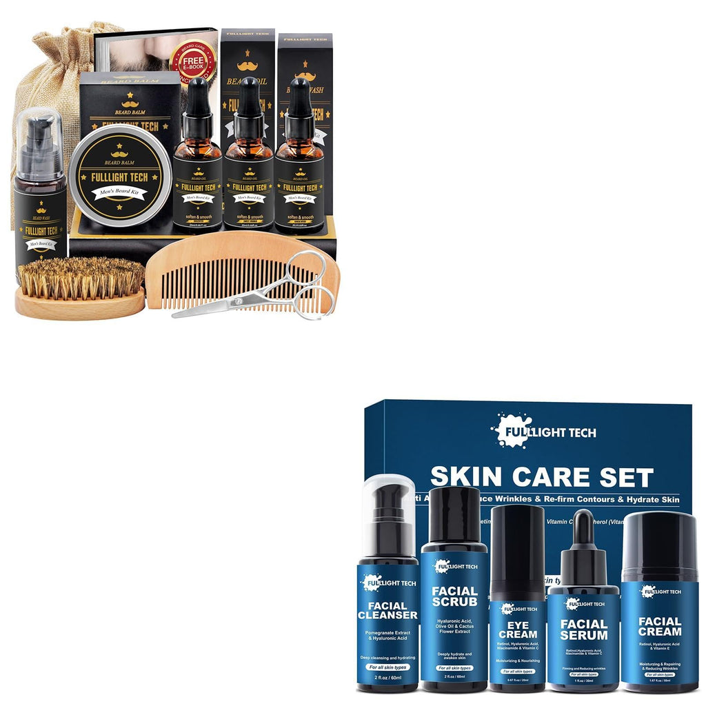 FULLLIGHT TECH Christmas Gifts for Men,Skin Care for Men,Beard Care Kit