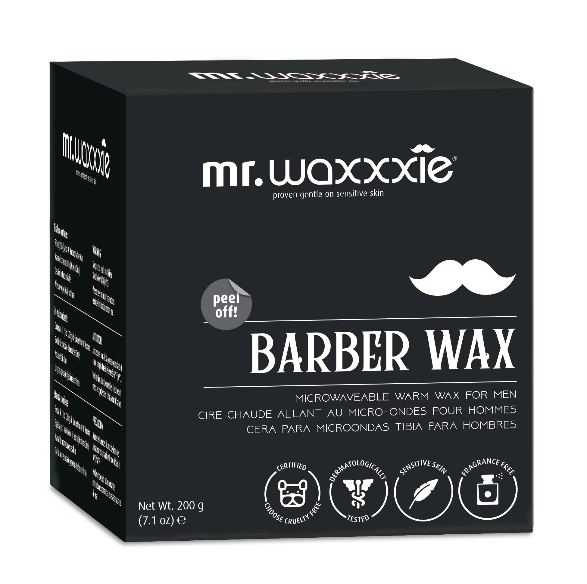 Mr Waxxxie Microwaveable Barber Wax 6.7 fl oz - Men's Hair Removal Beard Wax to Tidy up Edges and Remove Stray Hairs