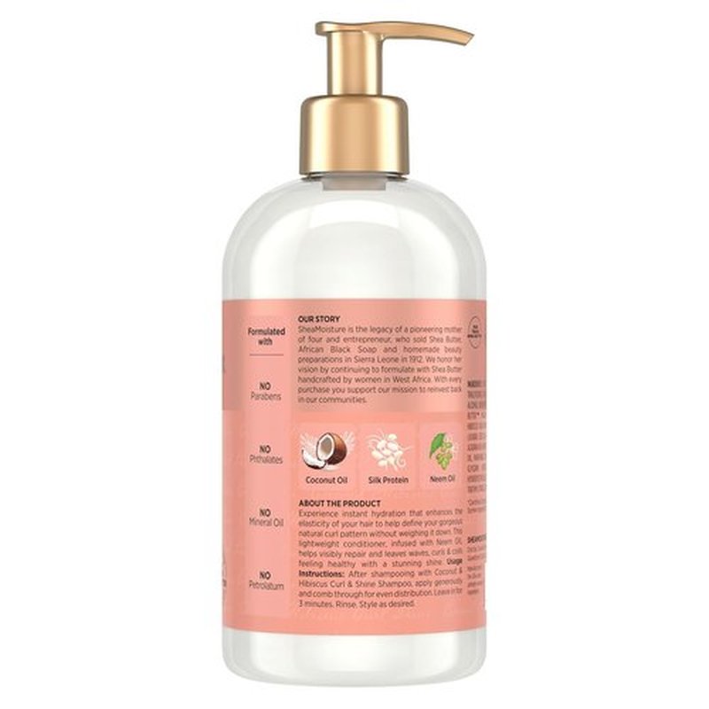 SheaMoisture Curl & Shine Conditioner - Coconut & Hibiscus for Thick, Curly Hair | 13 oz Moisturizer