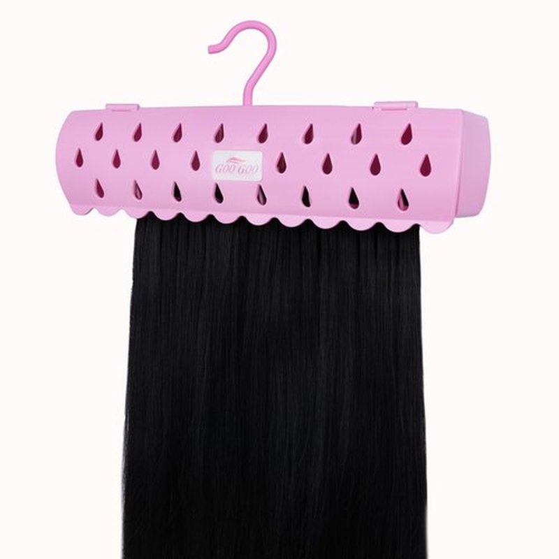 GOOGOO Hair Extension Holder Stand for Styling, 5 Installation Modes With Tool, Pink Hair Extension Holder Designed to Securely Hold Your Extensions for Washing, Styling, Packing and Storing