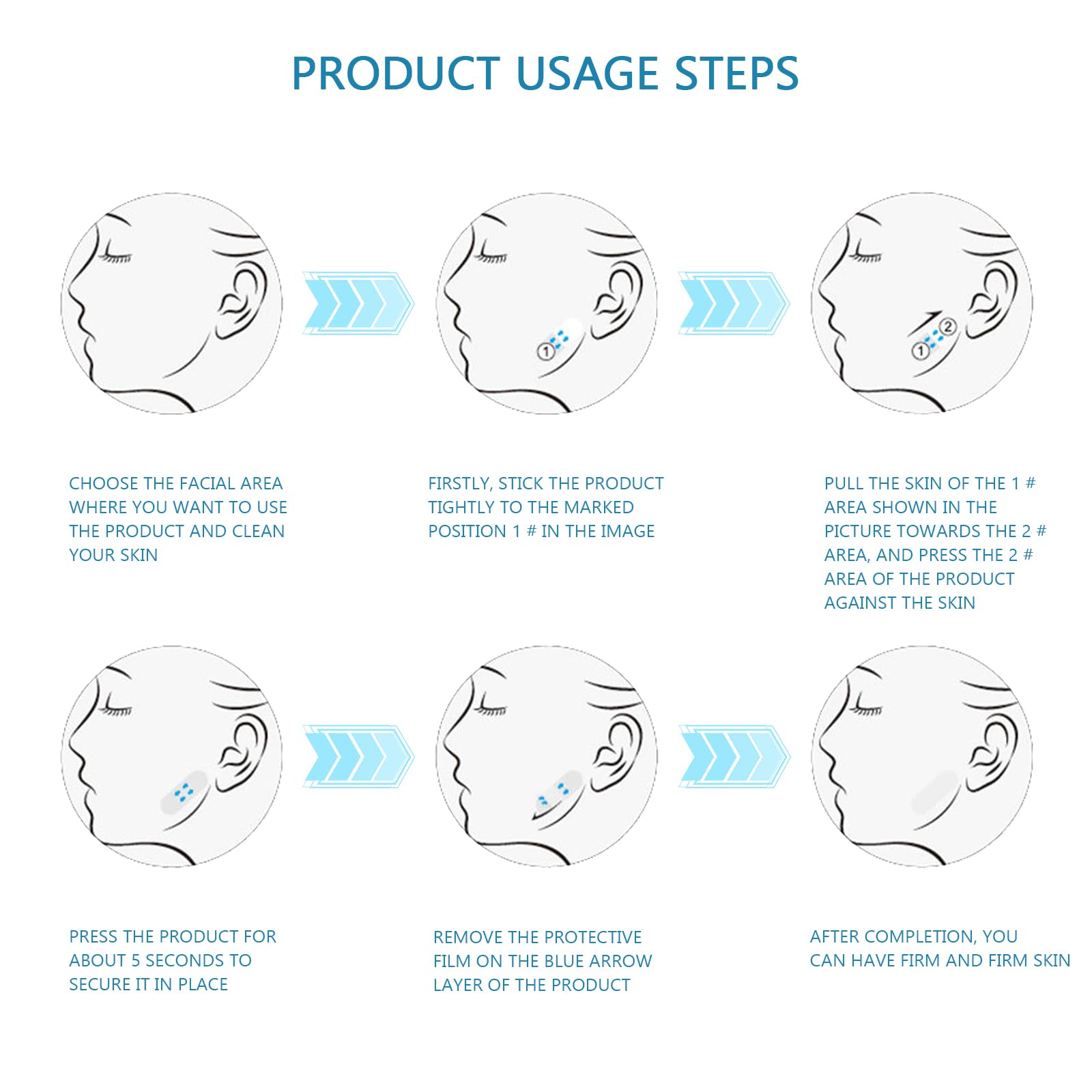 ZZBUY 120 Pcs Face Tape Lifting Invisible Sticker, Instant Face Lifter Straps Facial Tape Tightening and Lifting Bandage for Lifting Sagging Skin & Jowls, Clear