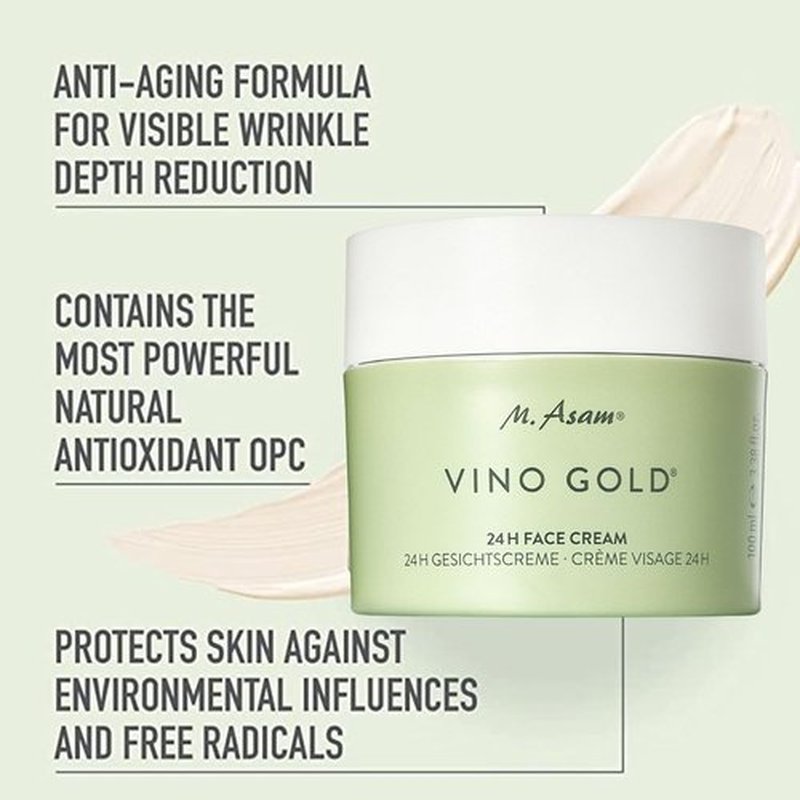 M. Asam VINO GOLD 24h Facial Cream - Anti-Aging Day & Night Moisturizer | 1.69 Fl Oz, Vegan Skincare for Women