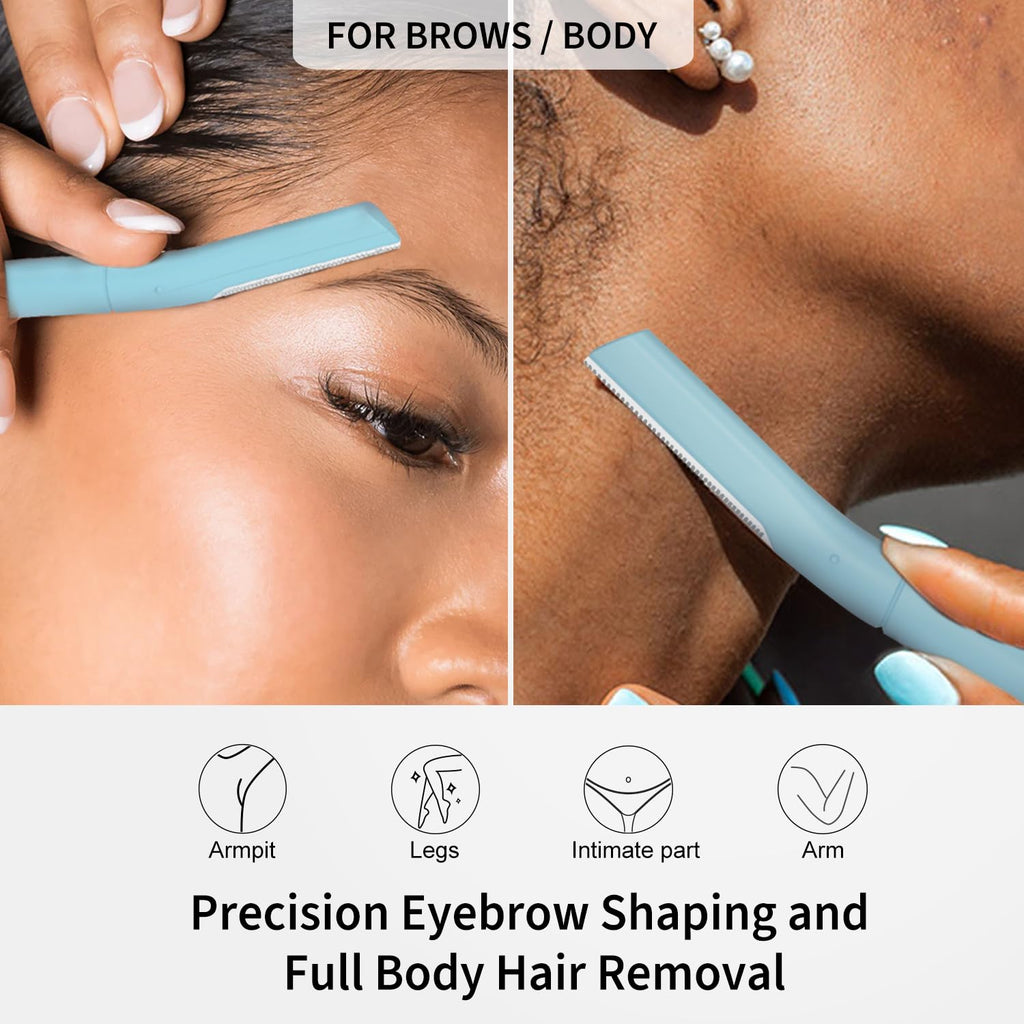 Dermaplane Razor, Eyebrow and Face Razors for Women, 10ct, Sky Blue