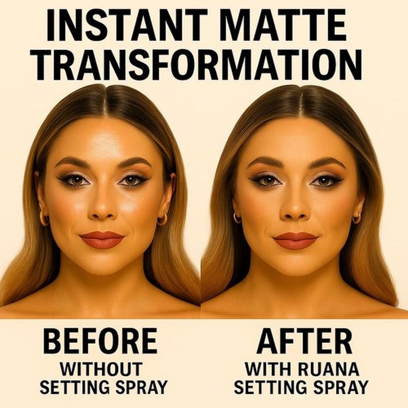 Ruana Makeup Setting Spray - Matte Finish & 16-Hour Hold | Oil & Sweat Control Mist, 3.38 fl oz