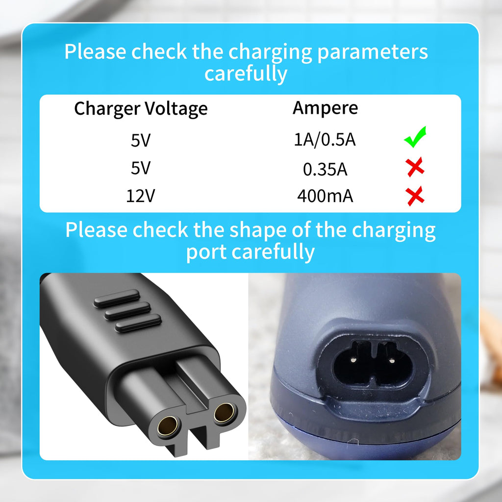 5V Charger for Remington Shaver Compatible with Remington XR7000 XR7120 XR1770-1TV Razor and Wet/Dry Bald Head Shaver Adapter Power Cord
