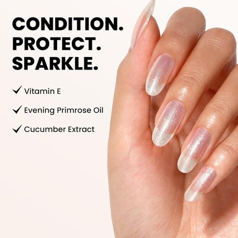 LONDONTOWN Shimmer Nail Highlighter - Iridescent Finish Nail Polish Treatment | Vegan & Cruelty-Free, Multi-Tonal White - 0.40 fl oz