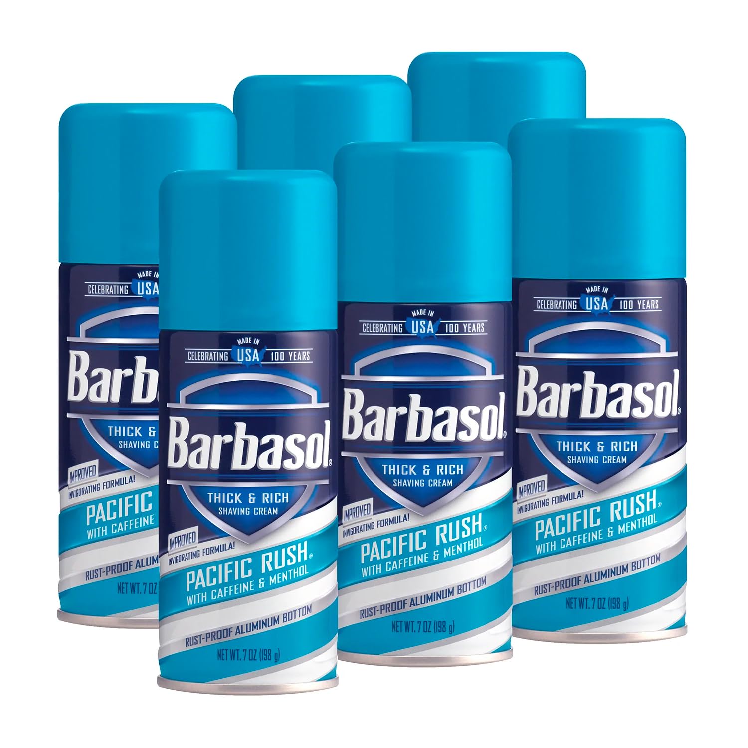 Barbasol Pacific Rush Thick and Rich Shaving Cream, 7 Ounce, Pack of 6