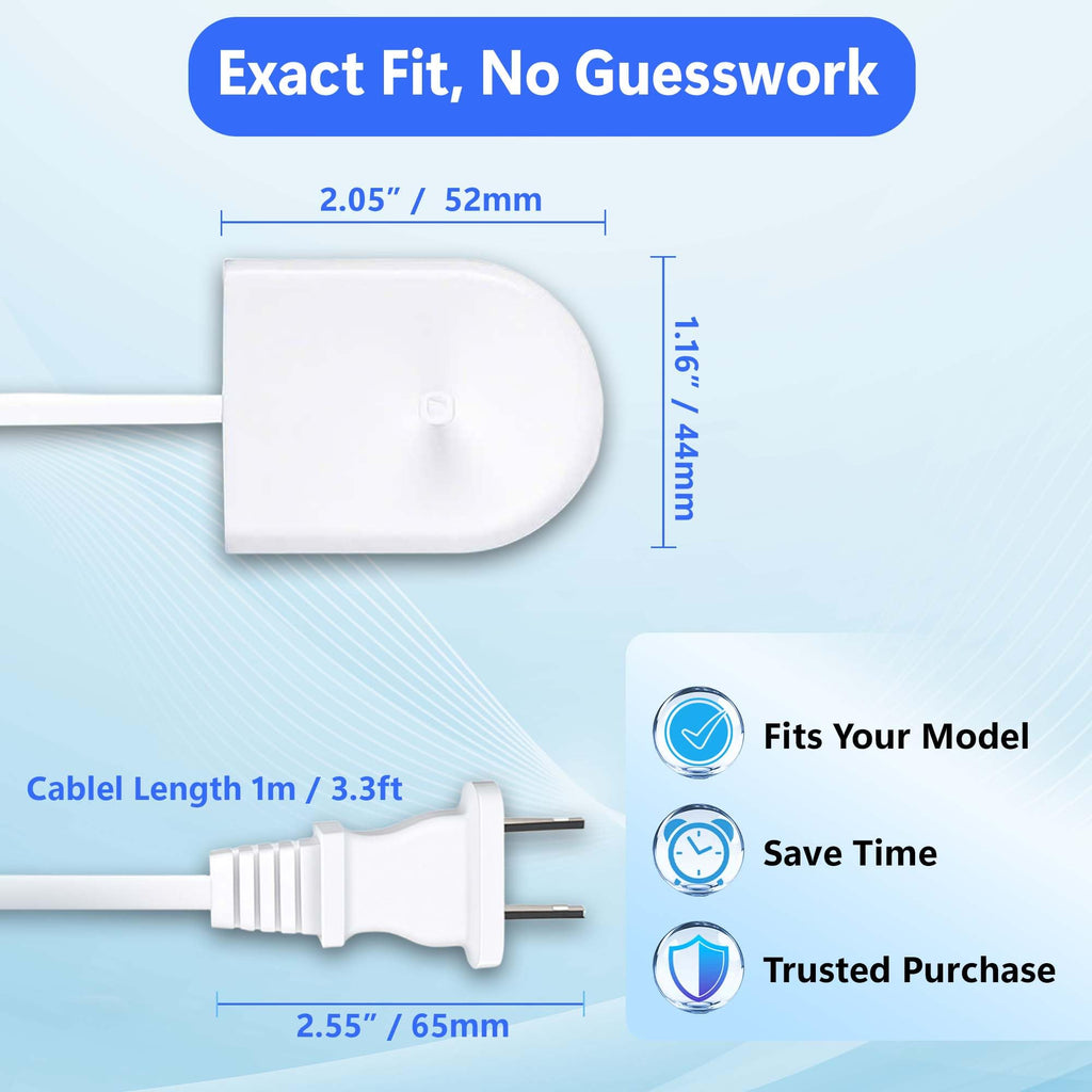 HUSHVIEUS Replacement Charger Base for Philips Sonicare Electric Toothbrush HX6100 Compatible with 4100 5100 5300 6100 6500 9000 Series, Waterproof for Philips Sonicare Charger for Kids & Travel Cord