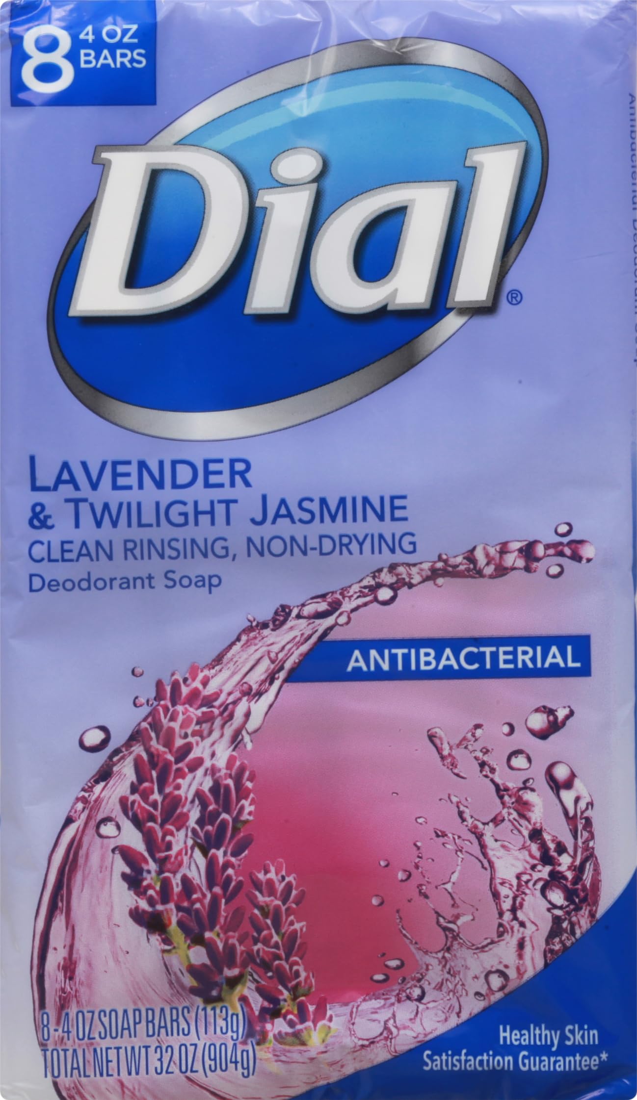 Dial Lavender & Twilight Jasmine Antibacterial Deodorant Soap, 8 Count