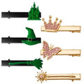6Pcs Magical Witch Fairy Hair Clips for Women Girls - Cute Hair Accessories with Green Broom, Castle, Witch Hat, Pink Magic Wand, Butterfly & Crown, Merch Gift for Fans & Party Favor