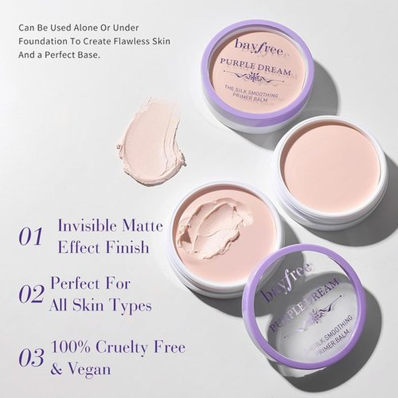 Bayfree Silk Smoothing Primer Balm - Poreless Formula for Flawless Skin | Long-Lasting, 0.35 oz
