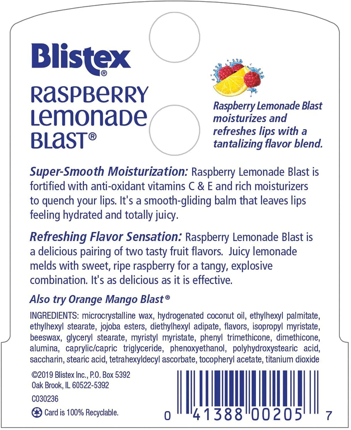 Blistex Raspberry Lemonade Blast Lip 0.15 OZ (Pack of 5)