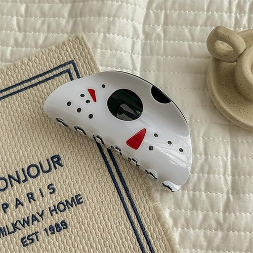 2 Pcs Halloween Big Hair Claw Clip Skull Hairpin Punk Ponytail Scream Grimaces Scary Styling Shark Clip Funny Hair Accessories Halloween Styling