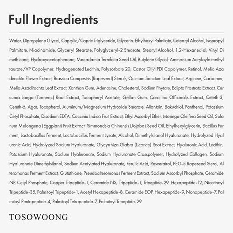 TOSOWOONG Real Retinol 0.1% Night Cream, Anti-Aging Face Moisturizer with Retinol, Bakuchiol, Firmer Skin, Reduce Wrinkles and Pore Minimizer | Korean Skincare for Face & Neck, 50ml / 1.69 fl. oz.
