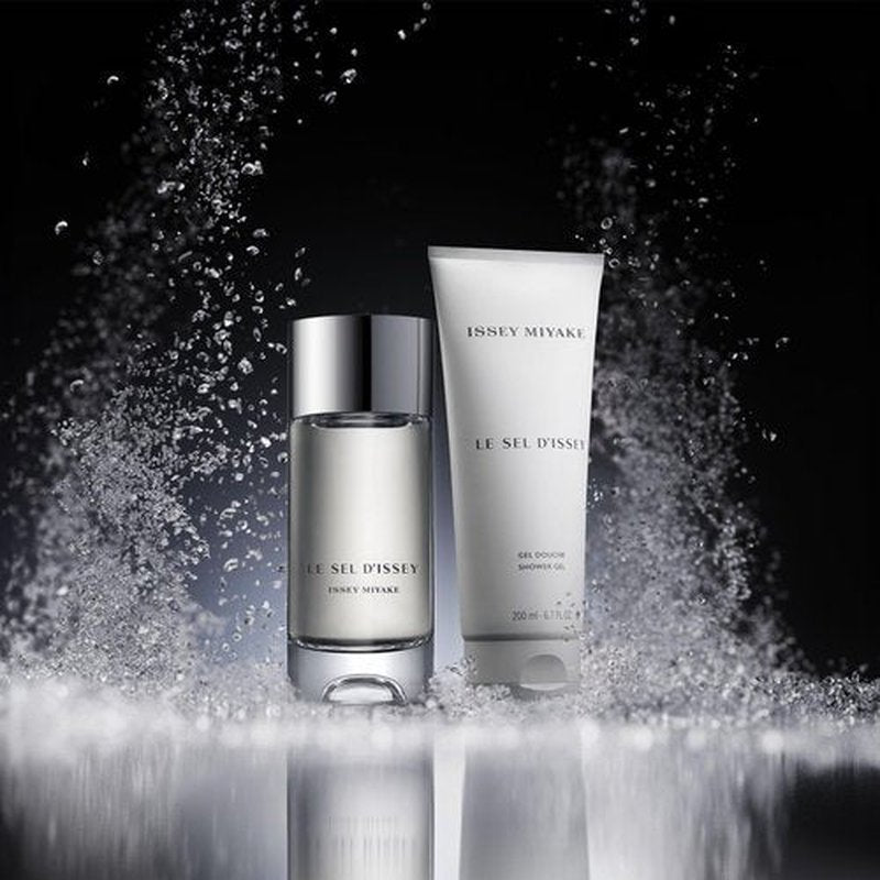 Issey Miyake Le Sel d'Issey Shower Gel - Fresh Woody Marine Shower Gel for Men - With Salt Accord, Marine Seaweed, Ginger & Cedarwood - 6.7 oz