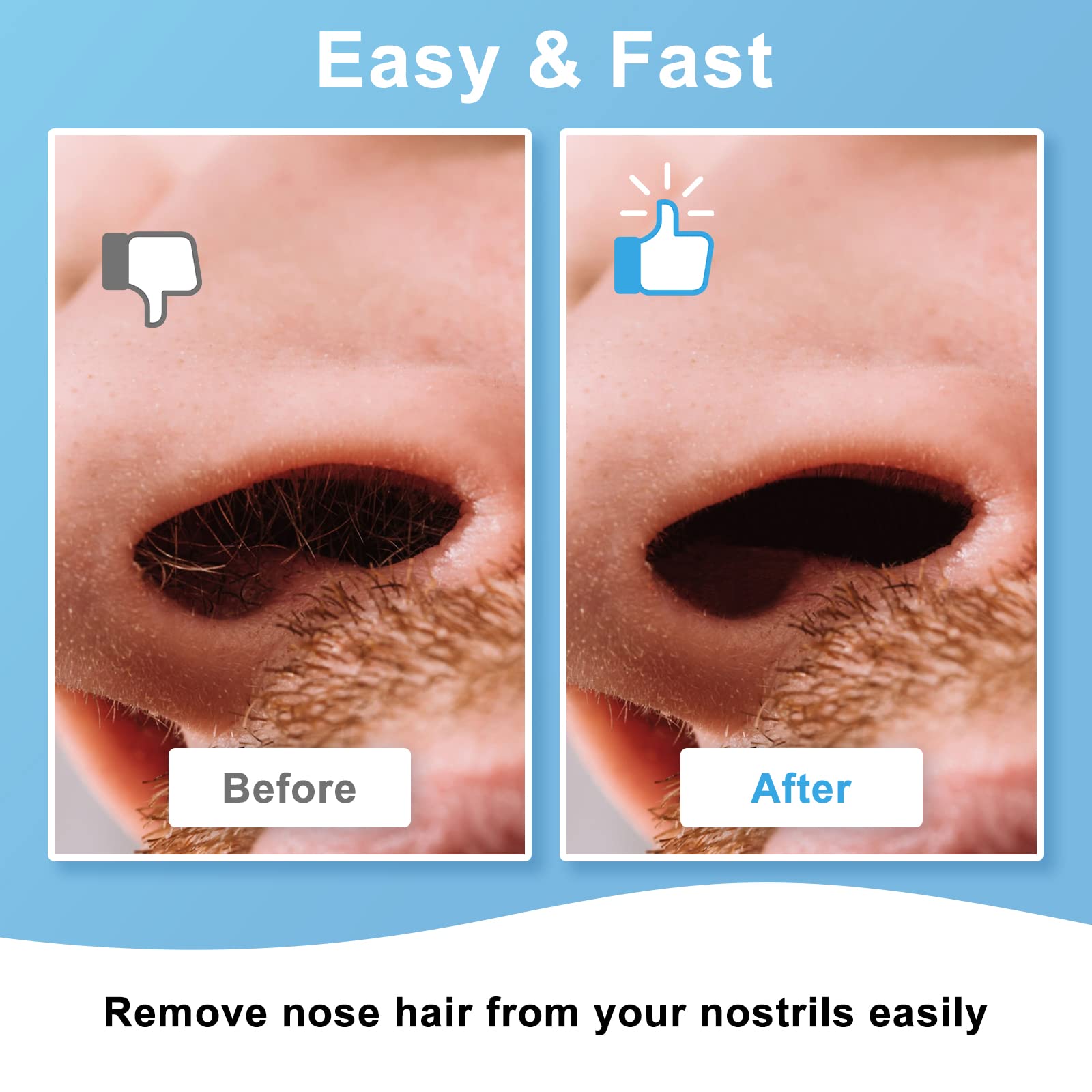 Nose Wax Kit for Men and Women - Instant Hair Removal, 100g Hard Wax, 20 Applicators, 10 Mustache Guards, and 10 Paper Cups - Painless, Safe, and Long-Lasting Results with 20x Usage - Pink Applicators