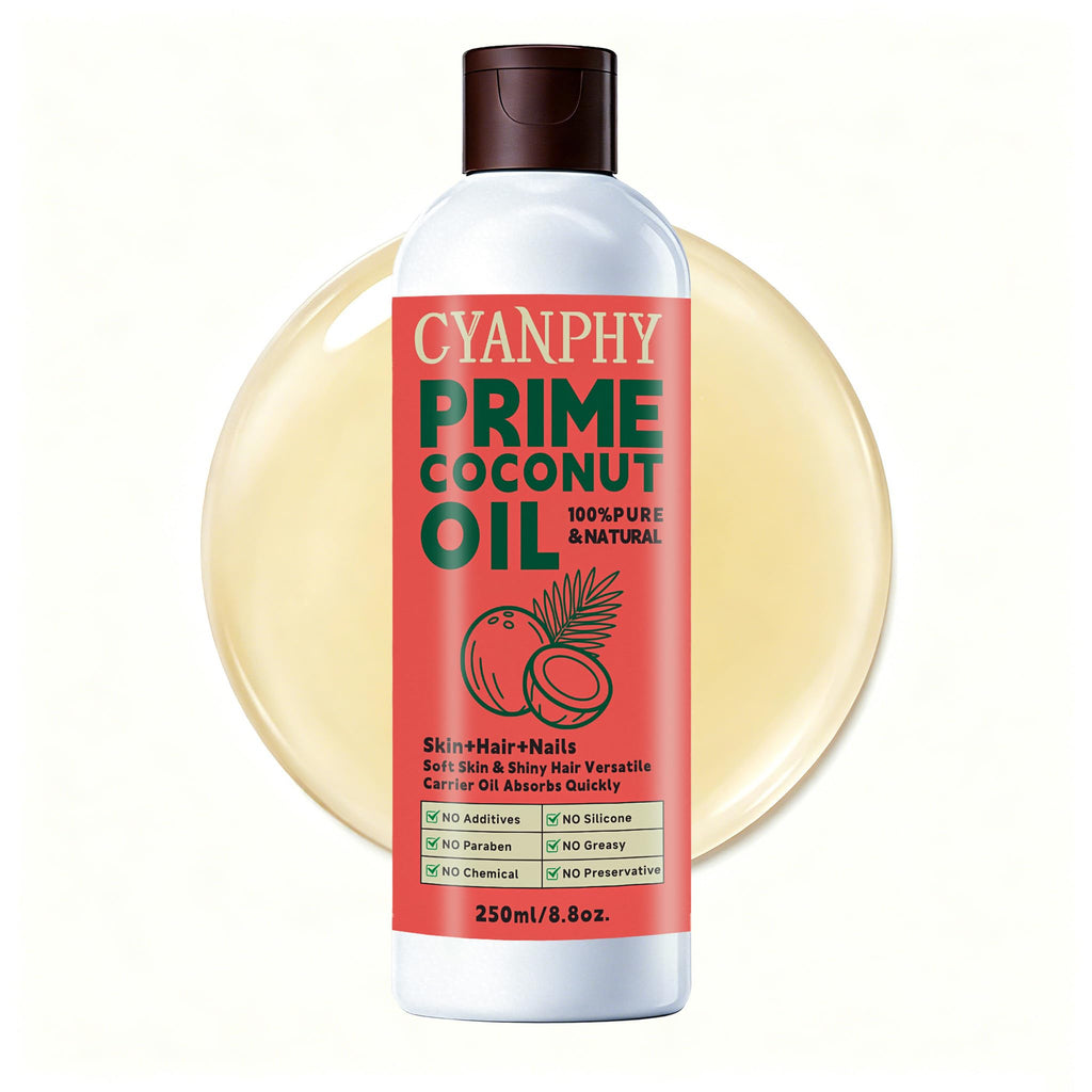 CYANPHY Natural & Organic Coconut Oil for Face, Body, Nail & Hair Care, Ultra-Hydrating Body Massage Essential Oil Moisturizes and Nourishes, Vegan & Cruelty Free, Hexane Free Carrier Oil 8.8OZ