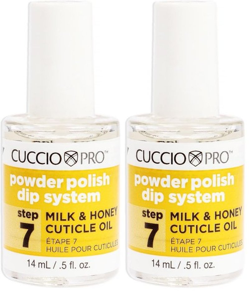 Cuccio Colour Powder Polish Dip System Step 7 - Moisturize And Nourish Your Nails - Keep Cuticles From Cracking - Milk And Honey Cuticle Oil Nail Polish - 0.5 Oz (Pack of 2)