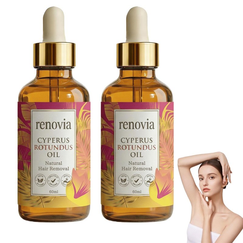 Renovia Cyperus Rotundus Oil, Cyperus Rotundus Oil For Hair Removal, Hair Removal Oil, Moisturizing Soothing For Smooth Looking Skin With Peppermint, Herbal Formula For Smooth Skin All Skin Types (2)