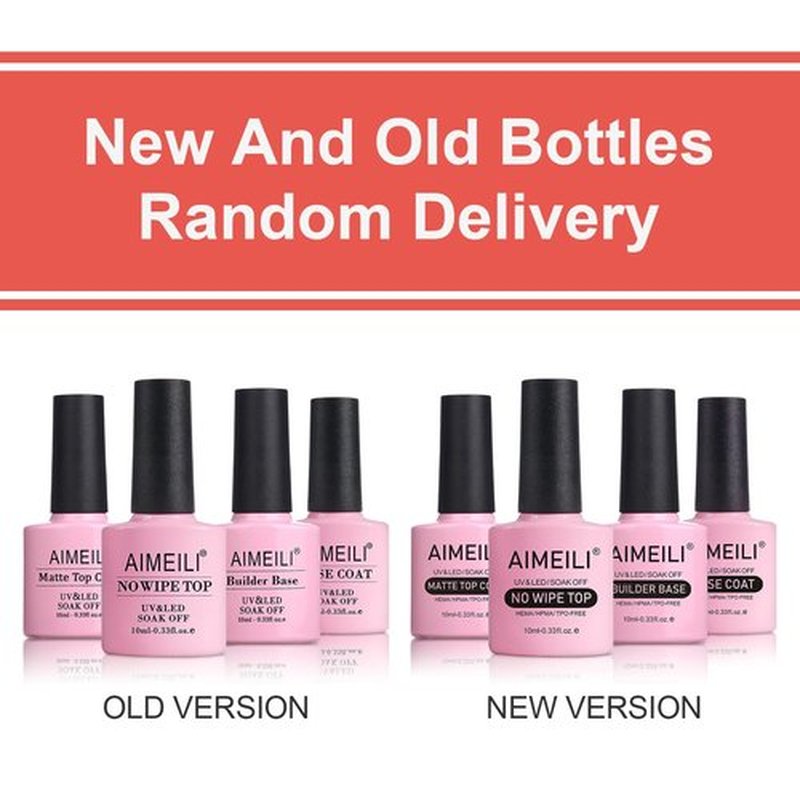AIMEILI Hema Free Gel Nail Polish, Cruelty Free, Vegan, No Wipe Top Coat, No Wipe Matte Top Coat, Base Coat and Builder Base for Nails Gel Set
