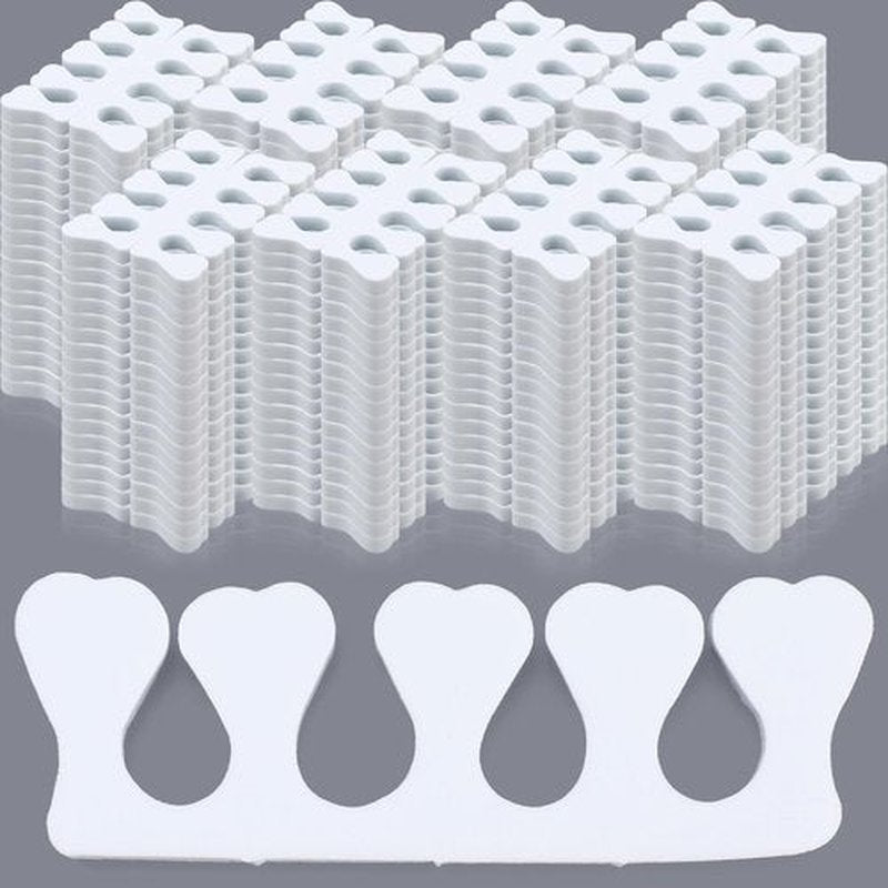 Potchen 300 Pcs Sponge Toe Separators for Nail Polish Bulk Finger Separators Toe Divider Spacer Pedicure Correct Foot Manicure Coating Gel Painting Soft Pedicure Supplies for Men Women, White
