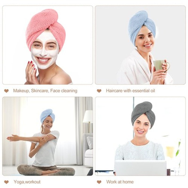 OEAGO Microfiber Hair Towel for Women: Gifts for Teen Girls Kids Girlfriends Wife Stocking Stuffers for Women Drying Wrap Towels for Curly Hair Head Accessories 3 Pacs Anti Frizz