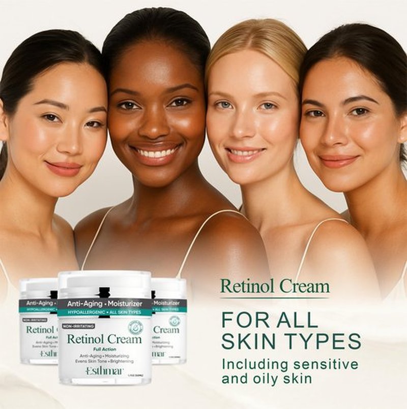 ESTHMAR Retinol Face & Neck Cream – Anti-Aging Night Moisturizer with Hyaluronic Acid, Vitamin E & Aloe Vera – Reduces Wrinkles, Fine Lines & Dark Spots, Hydrating for All Skin Types