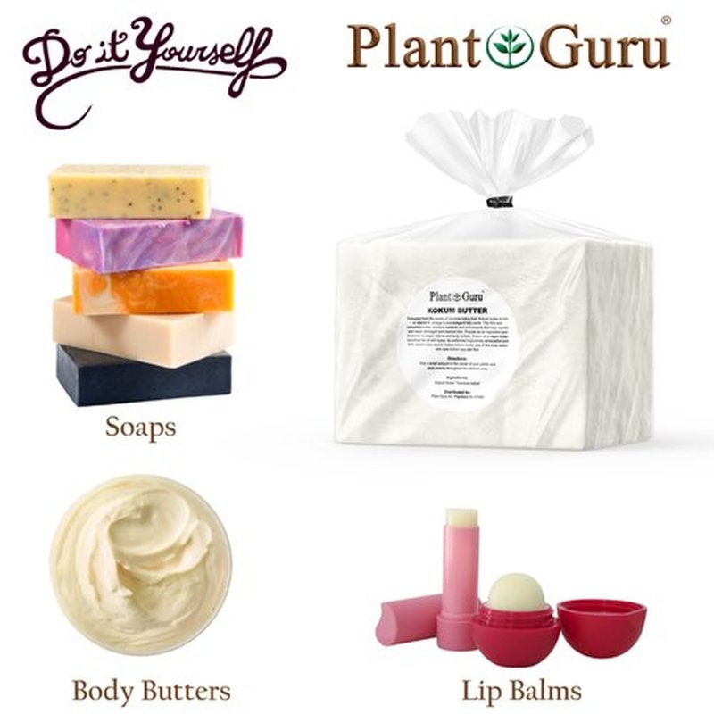 Raw Kokum Butter 8 oz. Bar 100% Pure Natural - Great for Skin, Body and Hair Moisturizer, DIY Creams, Balms, Lotions and Soap Making.