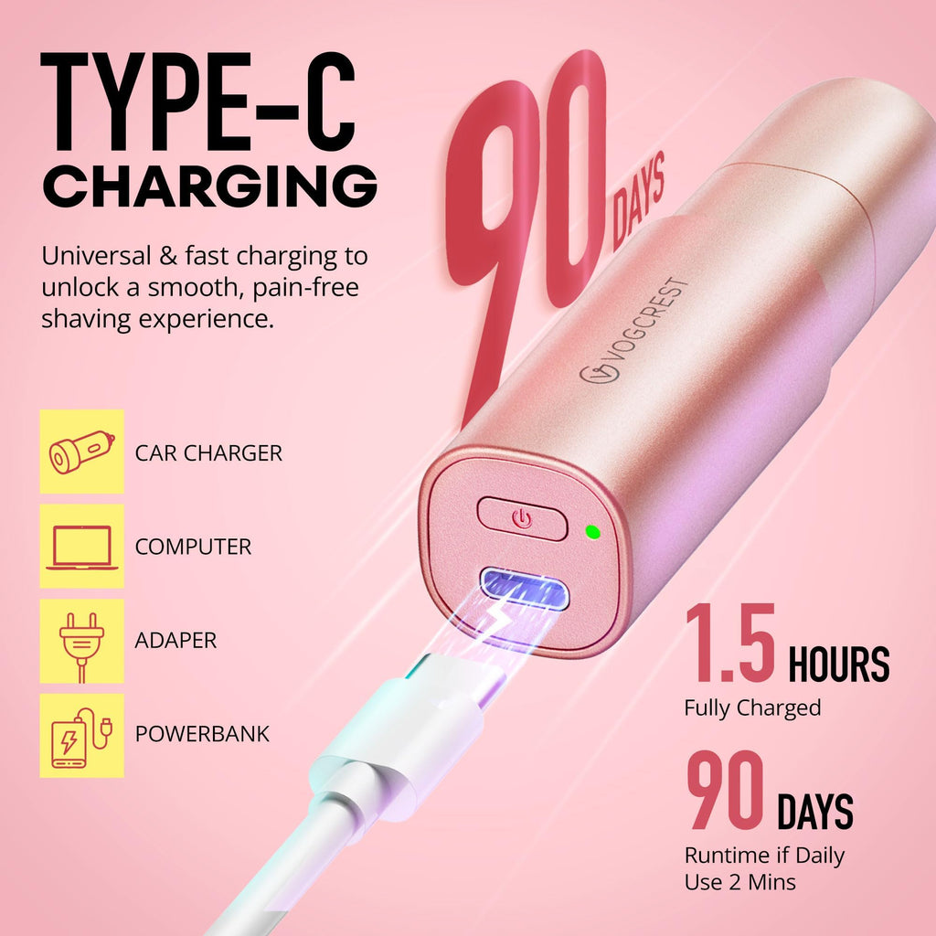 VG VOGCREST Nose Trimmer for Women: 2 in 1 Rechargeable Facial Hair Removal - Portable Mini Face Shaver for Chin Lip Peach Fuzz Ideal for Travel Use