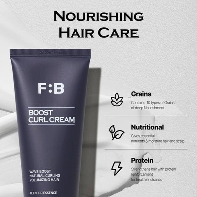 FORBEAUT Boost Curl Cream – Award-Winning Curling Cream with Keratin & Grains, Moisturizing Formula for Bouncy Waves & Strong Hold, Nourishing Styling for Wave Perms & Parted Hair, 150ml / 5.07fl.oz