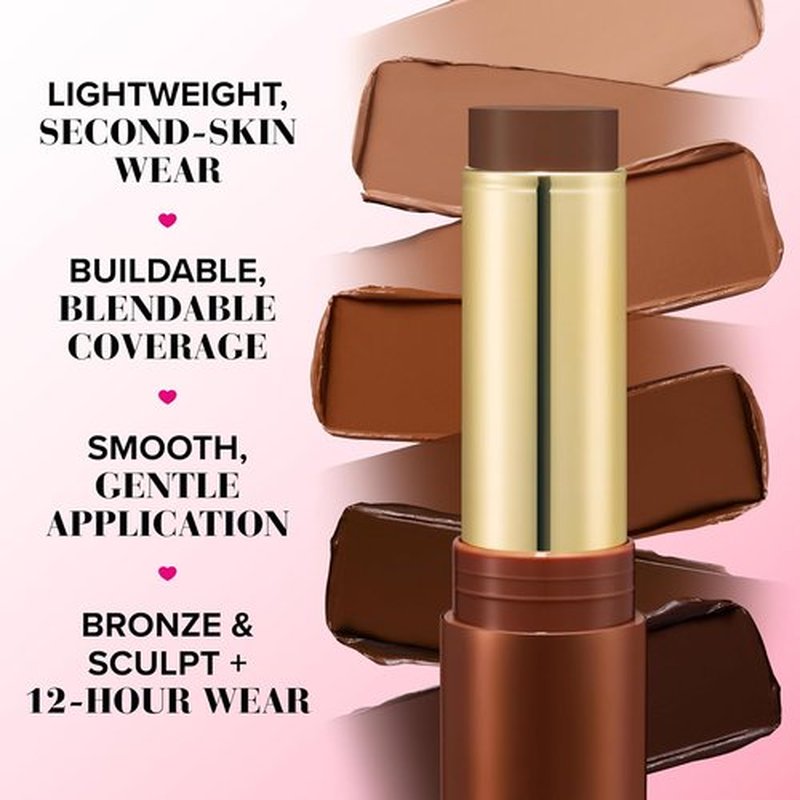 Too Faced Chocolate Soleil Bronzing Stick - Multi-Use Contour & Cream Bronzer | Lightweight Satin Finish, 0.28 Ounce
