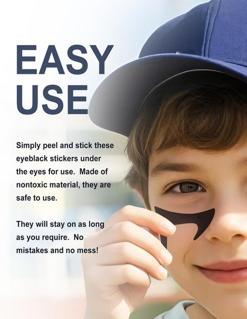 Breathable Eye Black Stickers for Men Women, Sports Face Eyeblack Sticker for Football Baseball Softball Themed Party Birthday Party Supplies (M1 120 Pairs)