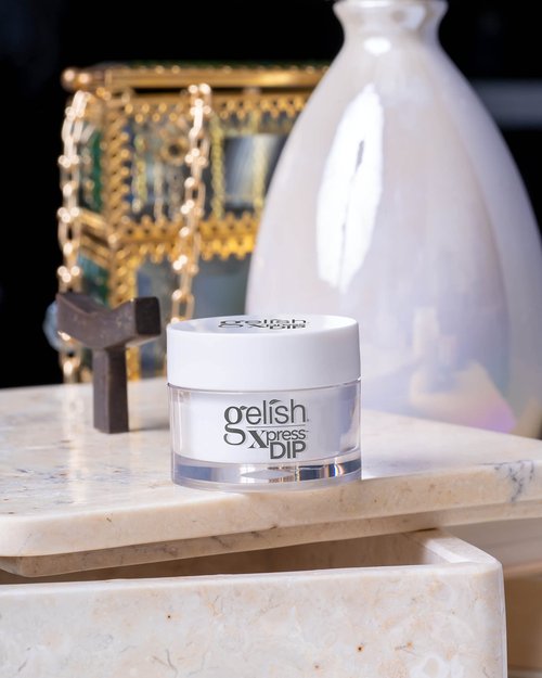 Gelish Xpress Powder Dip Collection (Clear As Day) White Nail Dip Powder, Vibrant Color, Professional Quality, High Shine, Chip-Resistant, 0.3 ounce.