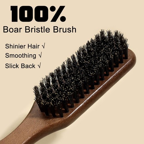 SPRINGSUGAR Slick Back Hair Styling Set – Hair Wax Stick & Boar Bristle Hair Brush for Sleek Styles – Control Flyaways, Baby Hairs & Frizz – Wax Stick for Women Sectioning & Parting
