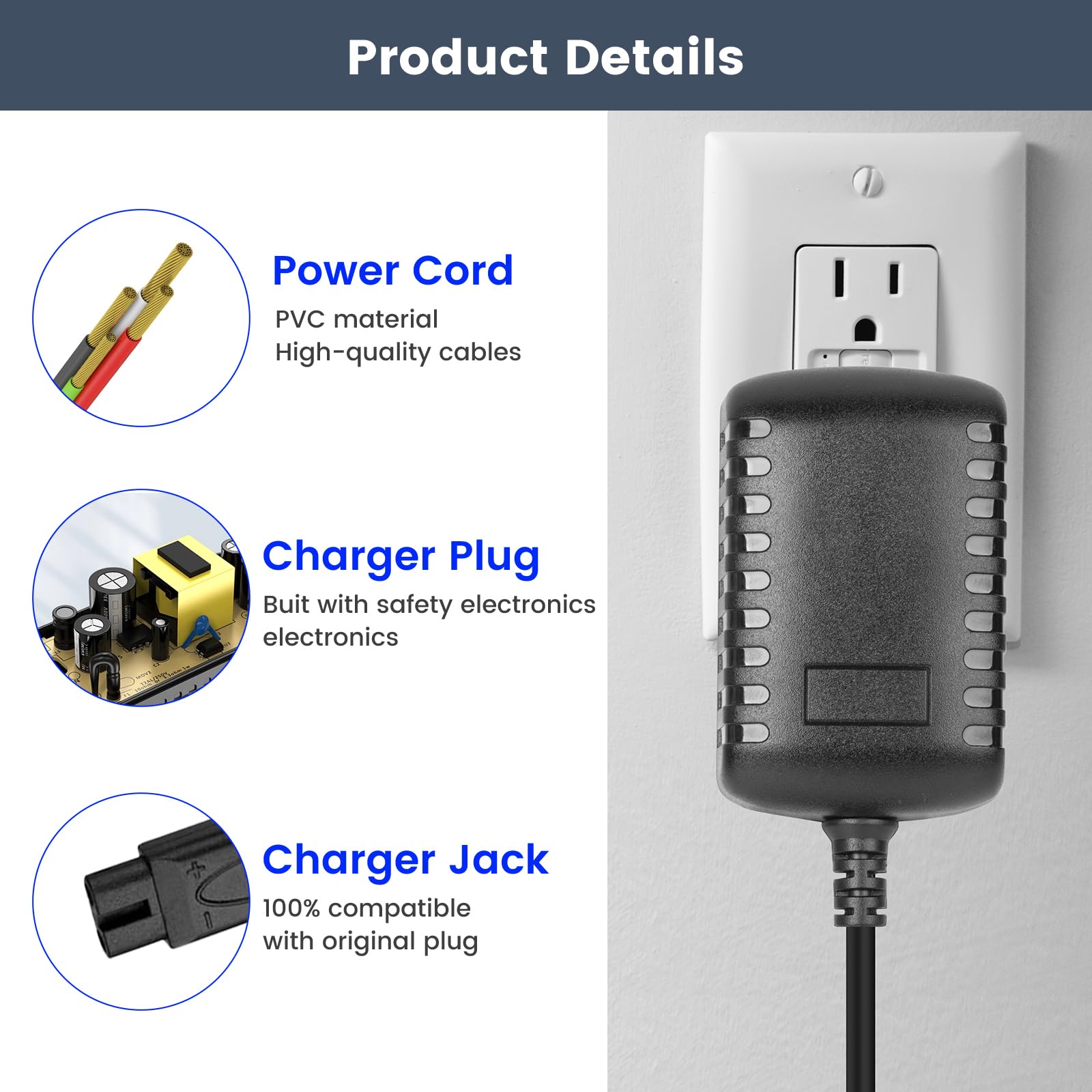 Charger for Andis ProFoil Lithium TS-1 & TS-2 Shaver for Andis17150 17155 17165 17170 17195 17200 17205 17220 Shaver Quick Recharge