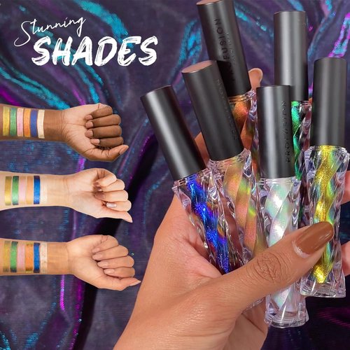 Profusion Cosmetics Liquid Eyeshadow - Prismatic Chrome 6 Stunning Shades, Intense Pigment and Lightweight Texture, Blendable & Long-Wearing Formula, Vegan & Cruelty-Free Eye Makeup (Zen)