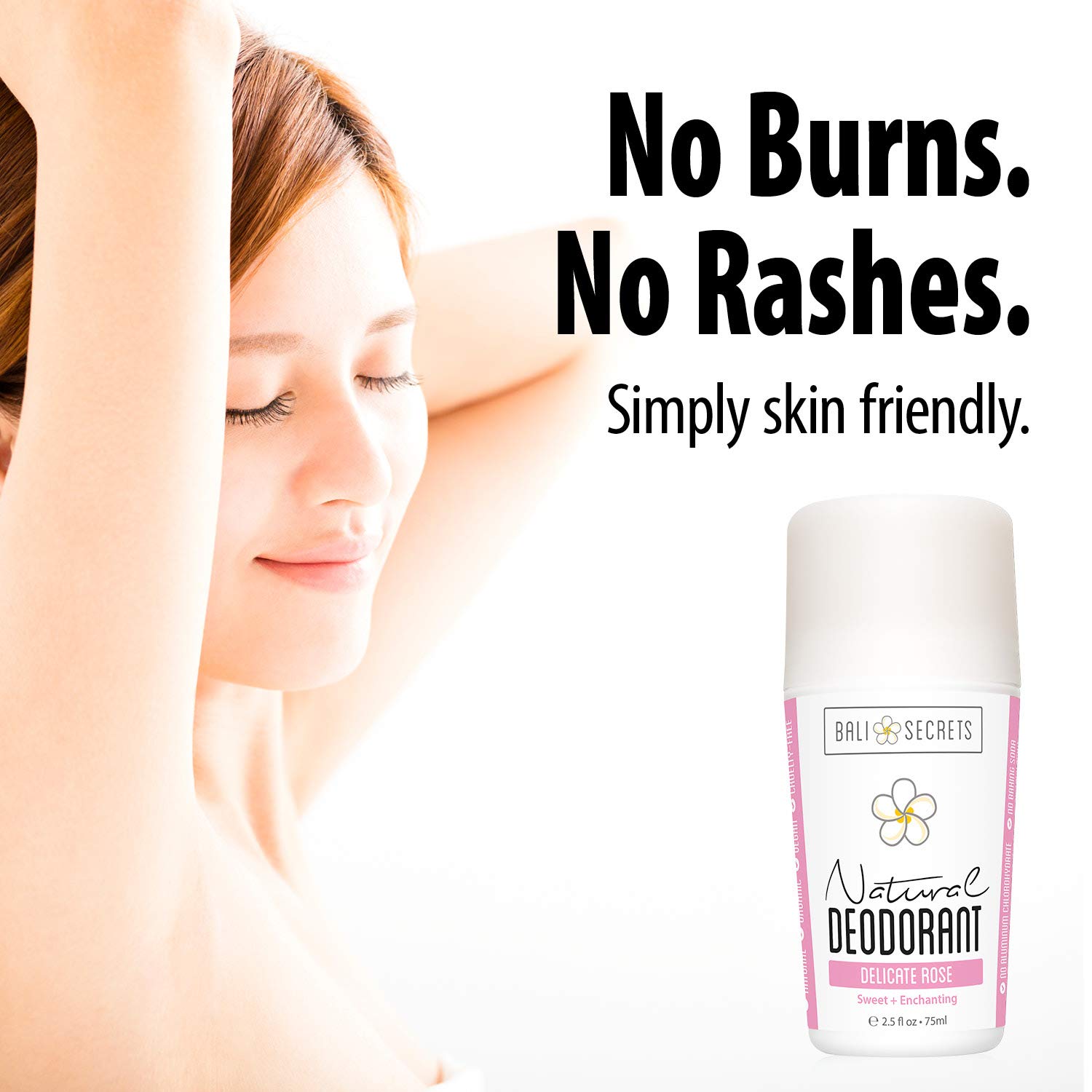 Bali Secrets The New Formula Natural Deodorant for Women & Men. Nonsense Free. Clean Formula for Sensitive Skin. Strong & Reliable Odor Protection. No Synthetic Aluminum. Organic & Vegan [THE ROSEY]