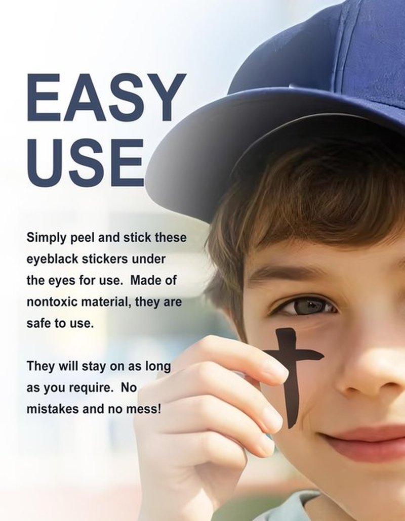 144 Pairs Eye Black Stickers, Sports Face Cross Eyeblack Sticker for Baseball Football Softball Themed Party Birthday Party Supplies
