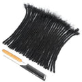 DAIXI Natural Looking Permanent Loc Extensions Human Hair, Softer and Lighter Handmade Real Human Hair Dreadlock Extension Can Be Bleached and Dyed Easy Install Dreads (1B, 0.6 cm, 12 Inch 30 Strands)