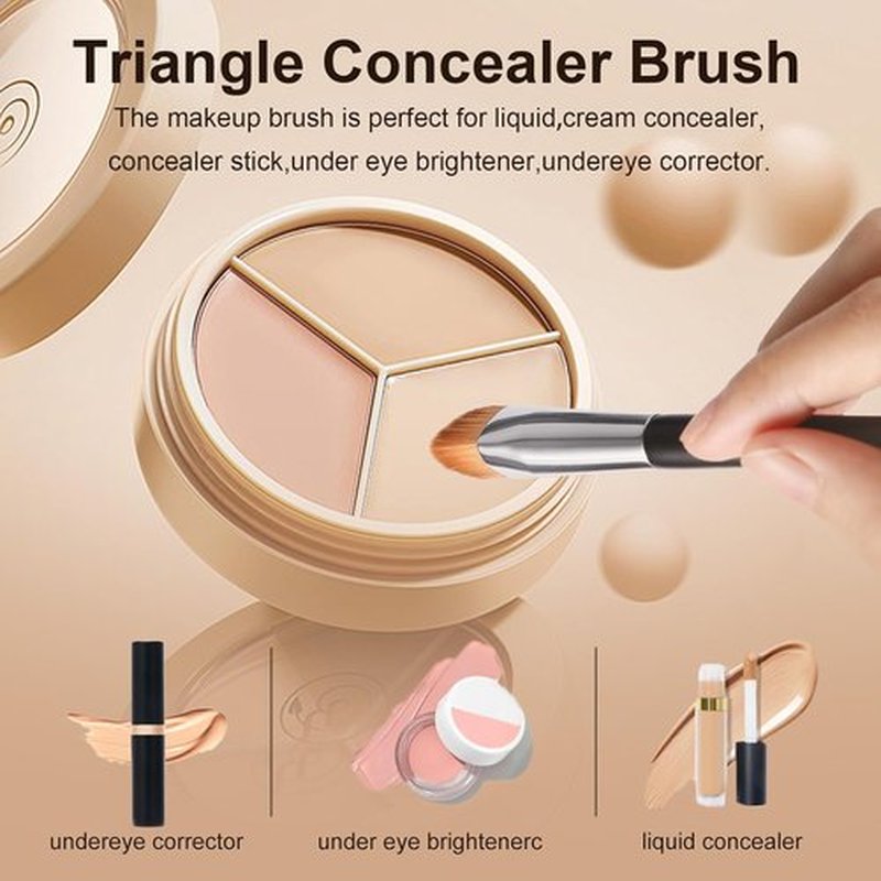 Skiennix Concealer Brush - Precision Undereye Makeup Tool for Brightening & Contouring | Triangle Design
