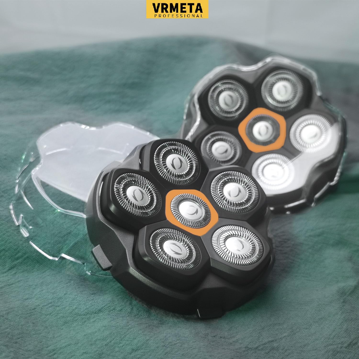 6 Blade Magnetic Replacement Shaving Heads for Bald Men Compatible with All 6D Magnetic Electric Razor (2 PCS VM-072)