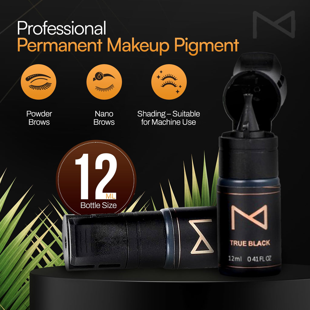 M Cosmetic LIQUID Pigment For Eyebrow Powder Brows, Nano Brow, Shading Permanent Makeup, Microblading - Machine Use - No Mixing - For Professionals Only -12ml (Light Brown)