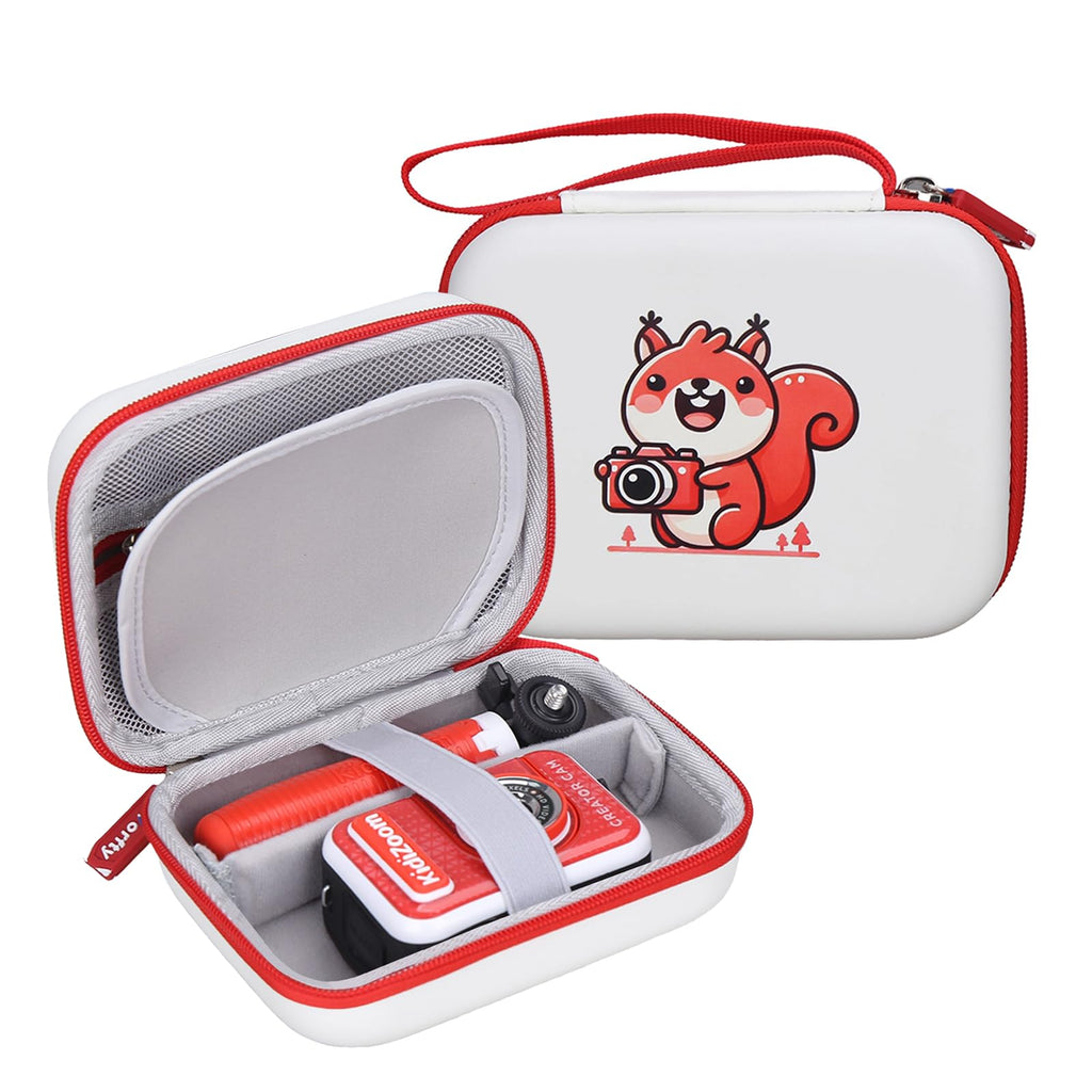 worfty Kids Camera Case for Vtech Kidizoom Creator Cam, Cute Kid Toy Camera Storage Case Bag for Vtech Kidizoom Camera Red with Pocket Holds Tripod Accessories (Box Only) (Red)