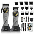 WMARK Hair Clippers for Men Professional Barber Clippers and Trimmers Set Cordless Hair Clippers for Hair Cutting, High Speed, Rechargeable, Powder Metallurgy DLC Ceramic Fade NG-8613 KIT (Gray)