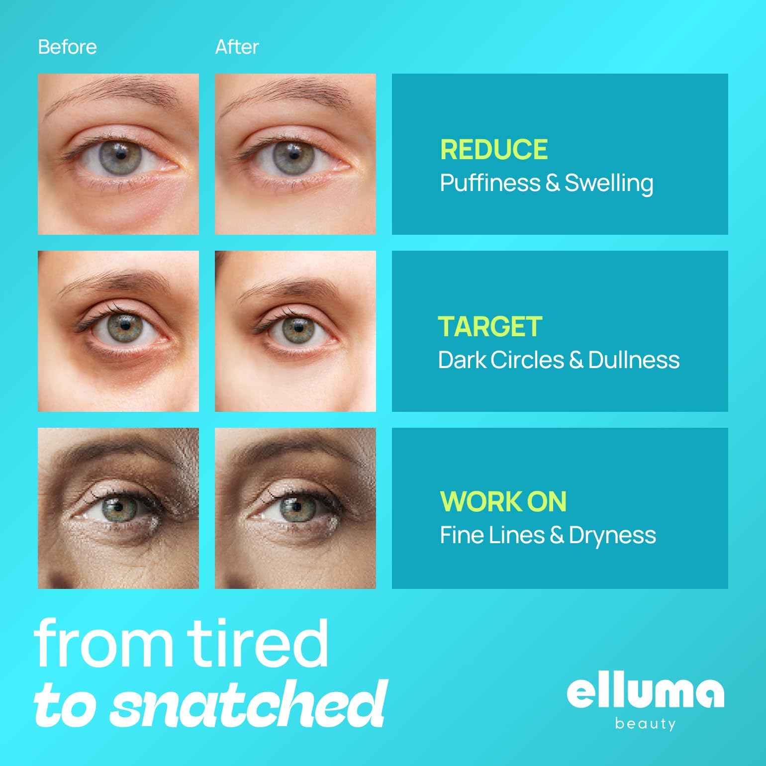 Elluma Beauty Under Eye Patches 12 Pairs of Themed Hydrogel Eye Gel Pads - For Puffy Eyes and Dark Circles, Under Eye Bags, Wrinkles - Hydrating Set with Seaweed Extracts