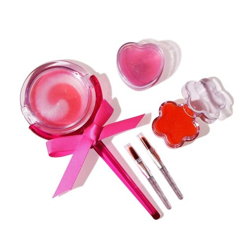 M&U MAKE YOU UP Lip Gloss Set - 11-Piece Girls' Lip Care Collection with Ice Cream & Lollipop Shapes