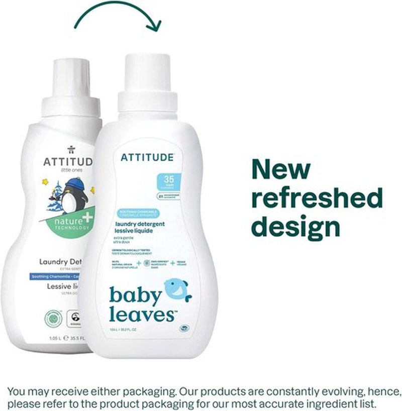 ATTITUDE Baby Laundry Detergent - EWG Verified Plant-Based Formula with Soothing Chamomile | 35 Loads, 35.5 Fl Oz